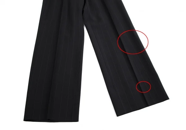 アルマーニコレツィオーニARMANI COLLEZIONI シャドーストライプウールシルクテーパードパンツ 黒50 K-113982_008