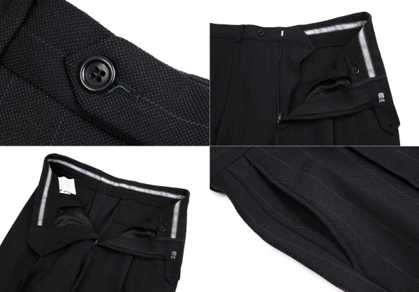 アルマーニコレツィオーニARMANI COLLEZIONI シャドーストライプウールシルクセットアップスーツ 黒50 K-113983_013