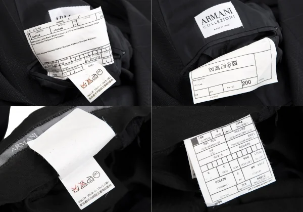 アルマーニコレツィオーニARMANI COLLEZIONI シャドーストライプウールシルクセットアップスーツ 黒50 K-113983_019