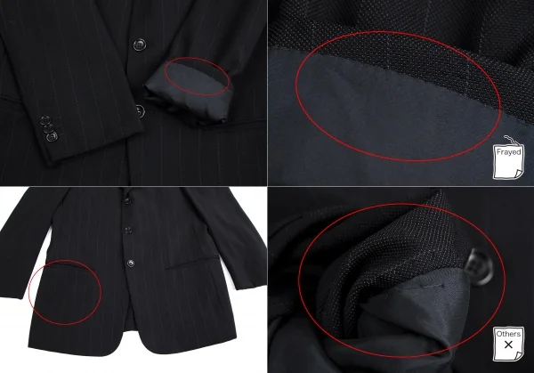 アルマーニコレツィオーニARMANI COLLEZIONI シャドーストライプウールシルクセットアップスーツ 黒50 K-113983_004