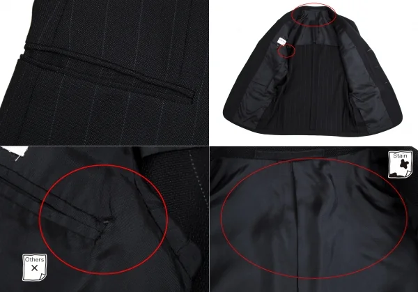 アルマーニコレツィオーニARMANI COLLEZIONI シャドーストライプウールシルクセットアップスーツ 黒50 K-113983_006