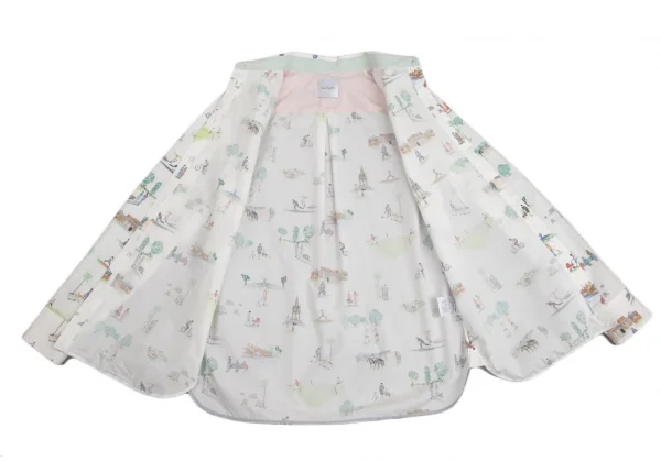 ポールスミスPaul Smith コットンアクティビティ総柄プリントシャツ 白他42 K-113989_010