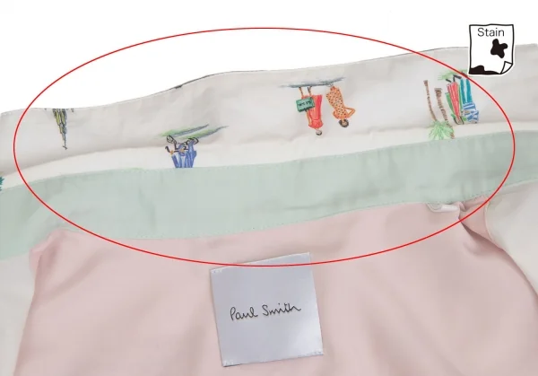 ポールスミスPaul Smith コットンアクティビティ総柄プリントシャツ 白他42 K-113989_004