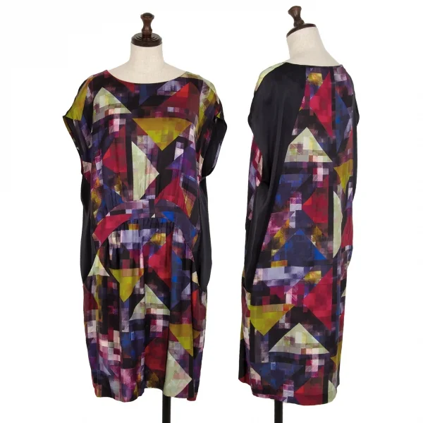 ポールスミス ブラックPaul Smith BLACK グラフィックプリント切替ノースリーブワンピース マルチ38 K-113990_001