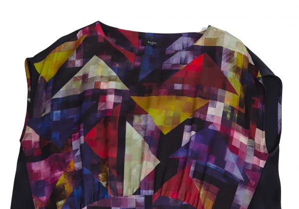 ポールスミス ブラックPaul Smith BLACK グラフィックプリント切替ノースリーブワンピース マルチ38 K-113990_003