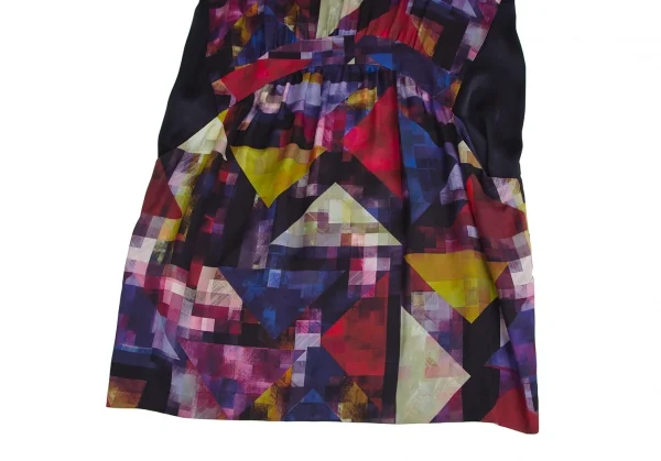 ポールスミス ブラックPaul Smith BLACK グラフィックプリント切替ノースリーブワンピース マルチ38 K-113990_006