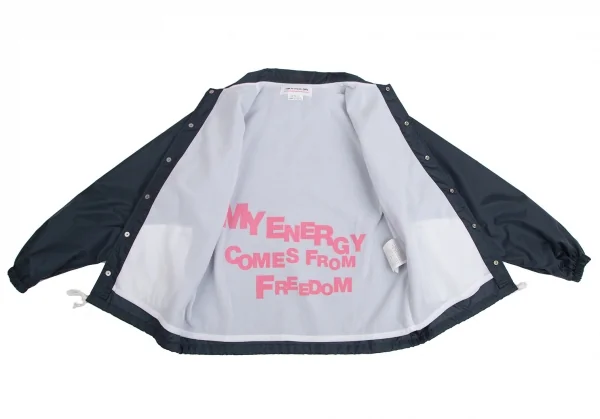コムデギャルソン ガールCOMME des GARCONS GIR バックロゴプリントコーチジャケット 紺L K-113992_013