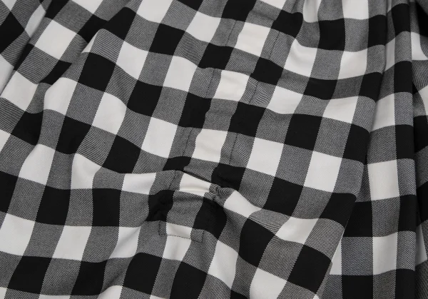 コムデギャルソンCOMME des GARCONS ビッグリボン装飾ブロックチェックスカート 白黒S K-113998_016