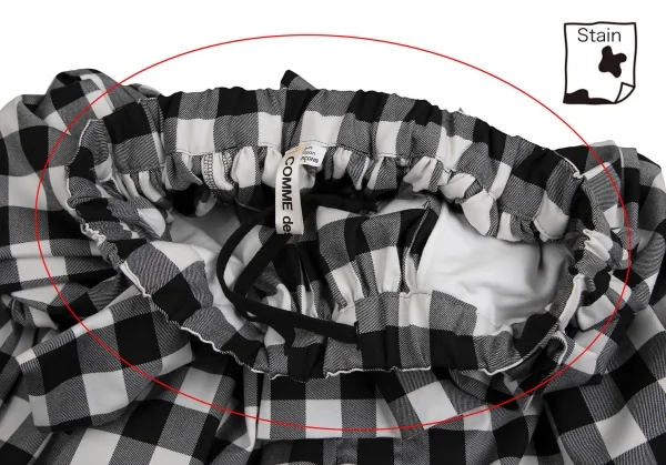 コムデギャルソンCOMME des GARCONS ビッグリボン装飾ブロックチェックスカート 白黒S K-113998_005
