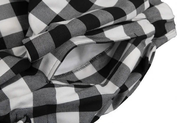 コムデギャルソンCOMME des GARCONS ビッグリボン装飾ブロックチェックスカート 白黒S K-113998_009