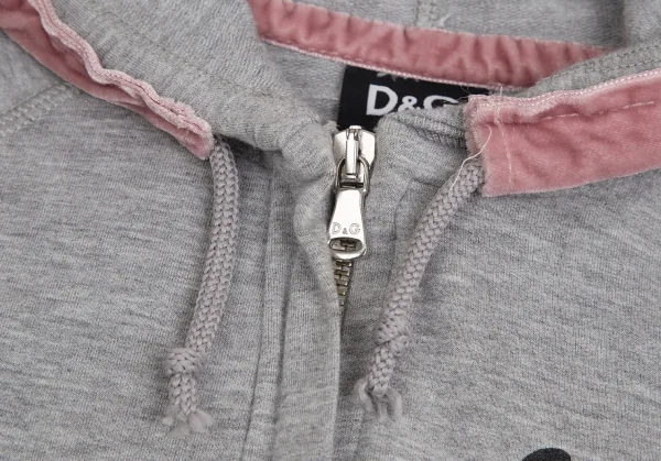 D&G Hood Velor Trimming Zip Up Hoodie K-113999_004