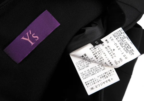 ワイズY's ストレッチウールサージ切替デザインノースリーブワンピース 黒2 K-114013_016