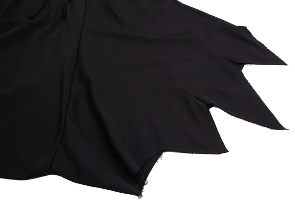 ビーヨウジヤマモトB Yohji Yamamoto ウールギャバカットオフデザインサルエルサンカクパンツ 黒1 K-114014_010