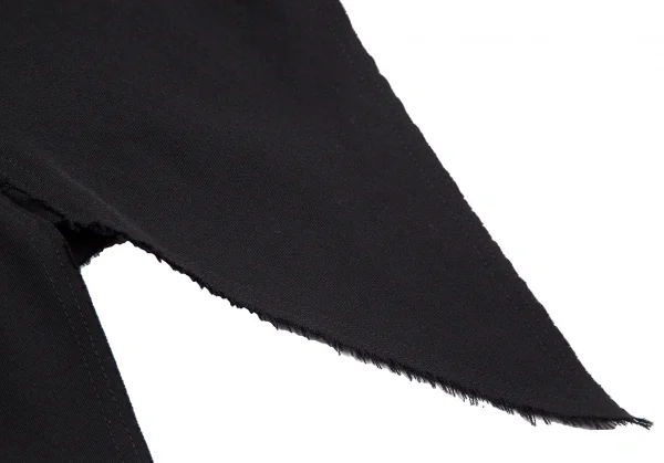 ビーヨウジヤマモトB Yohji Yamamoto ウールギャバカットオフデザインサルエルサンカクパンツ 黒1 K-114014_011