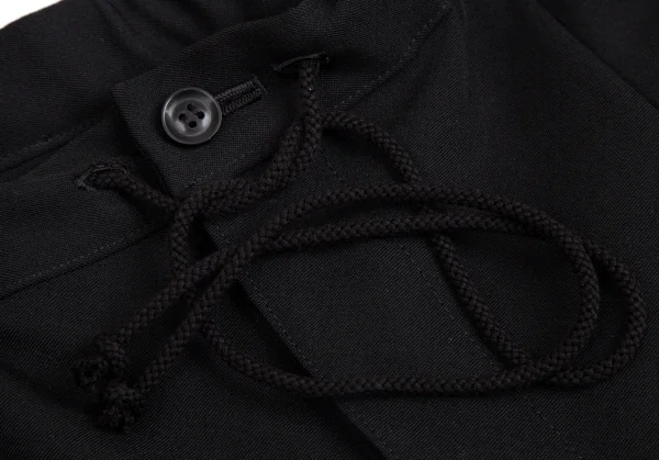 ビーヨウジヤマモトB Yohji Yamamoto ウールギャバカットオフデザインサルエルサンカクパンツ 黒1 K-114014_005