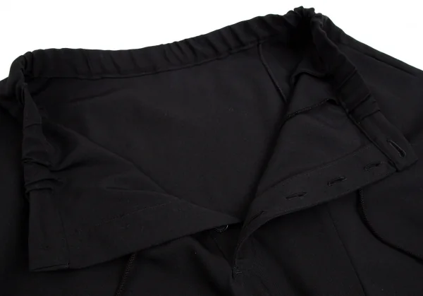 ビーヨウジヤマモトB Yohji Yamamoto ウールギャバカットオフデザインサルエルサンカクパンツ 黒1 K-114014_007