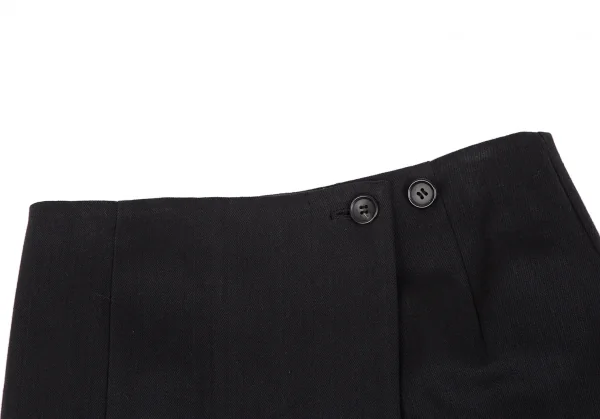 ヨウジヤマモト ファムYohji Yamamoto FEMME コットンカツラギワイドプリーツラップスカート 黒2 K-114017_004