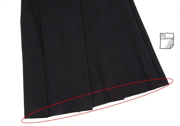 ヨウジヤマモト ファムYohji Yamamoto FEMME コットンカツラギワイドプリーツラップスカート 黒2 K-114017_008