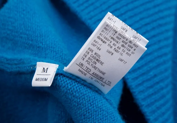 ビューティーアンドユース ユナイテッドアローズBEAUTY & YOUTH UNITED ARROWS カシミヤ混クルーネックニットセーター 青M K-114032_011
