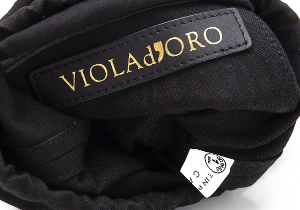 ヴィオラドーロVIOLAd'ORO バッファローホーンウッドコンビハンドバッグ 黒ナチュラル K-114038_011