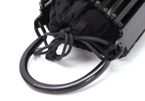 ヴィオラドーロVIOLAd'ORO バッファローホーンウッドコンビハンドバッグ 黒ナチュラル K-114038_006