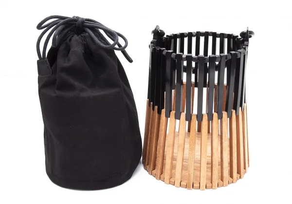 ヴィオラドーロVIOLAd'ORO バッファローホーンウッドコンビハンドバッグ 黒ナチュラル K-114038_007