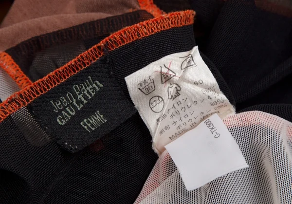 ジャンポールゴルチエ ファムJean Paul GAULTIER FEMME プリント切替パワーネットカットソー マルチ40 K-114040_019