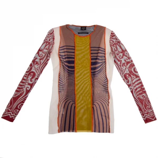 ジャンポールゴルチエ ファムJean Paul GAULTIER FEMME プリント切替パワーネットカットソー マルチ40 K-114040_002