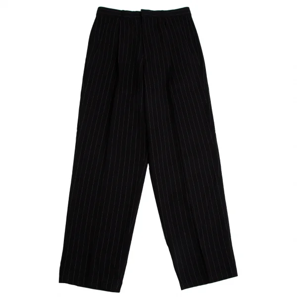 ジャンポールゴルチエ クラシックJean Paul GAULTIER CLASSIQUE チョークストライプタックパンツ 黒50 K-114042_001