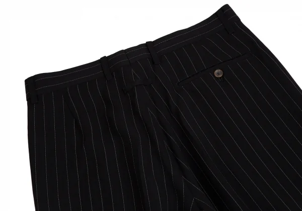 ジャンポールゴルチエ クラシックJean Paul GAULTIER CLASSIQUE チョークストライプタックパンツ 黒50 K-114042_011