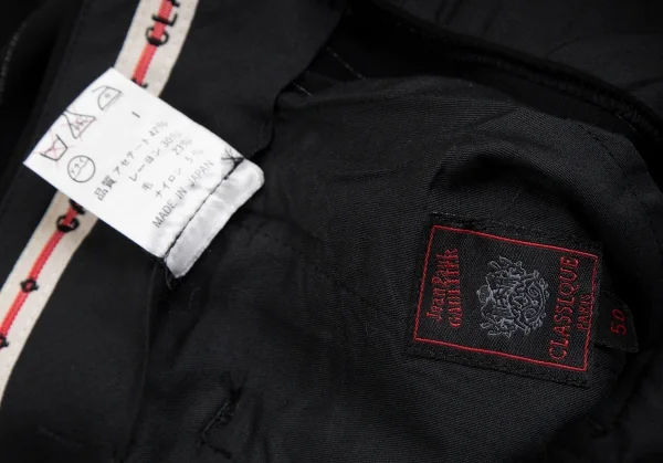 ジャンポールゴルチエ クラシックJean Paul GAULTIER CLASSIQUE チョークストライプタックパンツ 黒50 K-114042_014