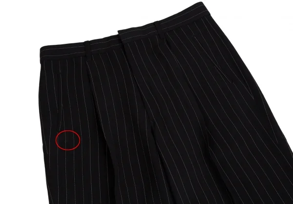 ジャンポールゴルチエ クラシックJean Paul GAULTIER CLASSIQUE チョークストライプタックパンツ 黒50 K-114042_002