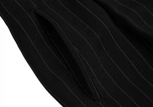 ジャンポールゴルチエ クラシックJean Paul GAULTIER CLASSIQUE チョークストライプタックパンツ 黒50 K-114042_004