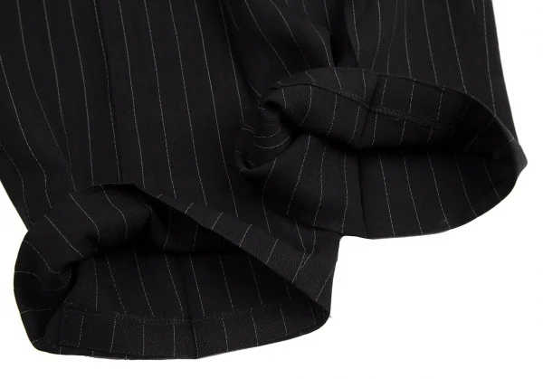 ジャンポールゴルチエ クラシックJean Paul GAULTIER CLASSIQUE チョークストライプタックパンツ 黒50 K-114042_009