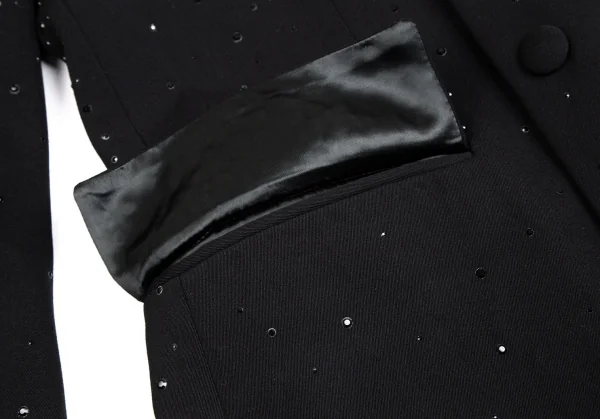 ジャンポールゴルチエ オムJean Paul GAULTIER HOMME ビジュー装飾ダブルブレストジャケット 黒50 K-114051_007