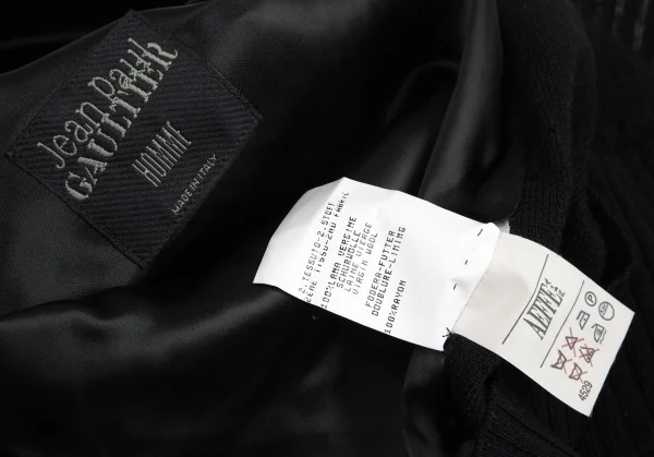 ジャンポールゴルチエ オムJean Paul GAULTIER HOMME ビジュー装飾ニット切替ジレベスト 黒50 K-114052_017