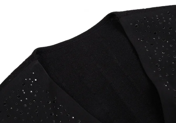 ジャンポールゴルチエ オムJean Paul GAULTIER HOMME ビジュー装飾ニット切替ジレベスト 黒50 K-114052_003