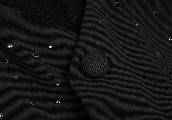 ジャンポールゴルチエ オムJean Paul GAULTIER HOMME ビジュー装飾ニット切替ジレベスト 黒50 K-114052_006