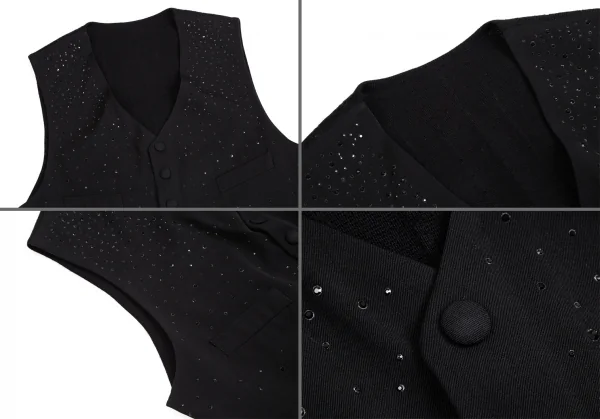 ジャンポールゴルチエ オムJean Paul GAULTIER HOMME ビジュー装飾スリーピースセットアップ 黒50/50/52 K-114054_010