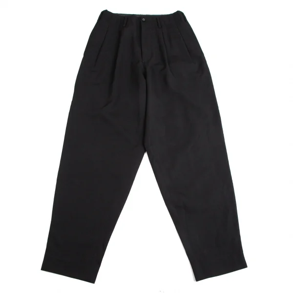 Yohji Yamamoto POUR HOMME Wool Gabardine Tuck Pants Black S K-114063_001