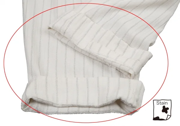 ヨウジヤマモト プールオムYohji Yamamoto POUR HOMMEレーヨンストライプテーパードパンツ 白M K-114068_012