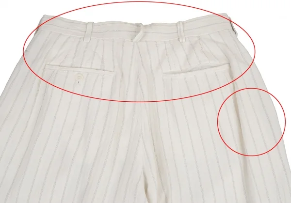 ヨウジヤマモト プールオムYohji Yamamoto POUR HOMMEレーヨンストライプテーパードパンツ 白M K-114068_014