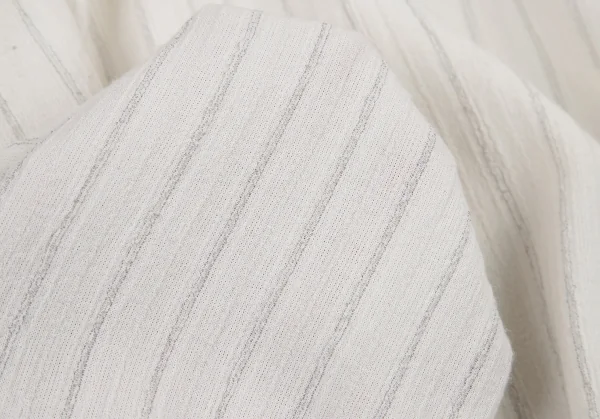 ヨウジヤマモト プールオムYohji Yamamoto POUR HOMMEレーヨンストライプテーパードパンツ 白M K-114068_017