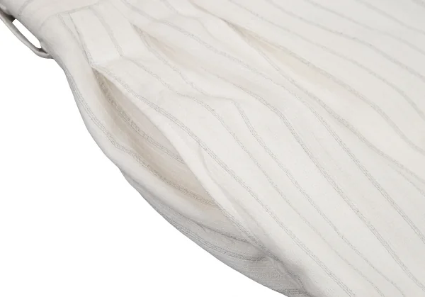 ヨウジヤマモト プールオムYohji Yamamoto POUR HOMMEレーヨンストライプテーパードパンツ 白M K-114068_006