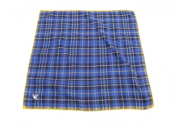 ヴィヴィアンウエストウッドVivienne Westwood オーブ刺繍タータンチェックハンカチ 青黄白 K-114090_002