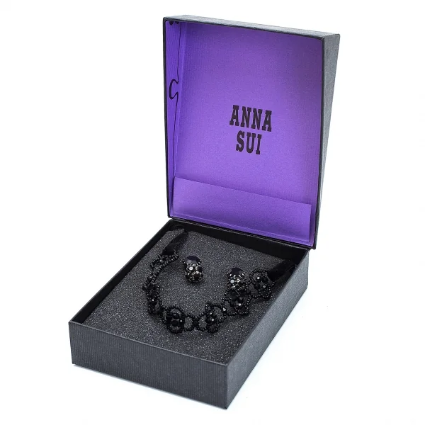 アナスイANNA SUI ビジューフラワーチョーカー&ボール装飾ピアス 黒 K-114108_008