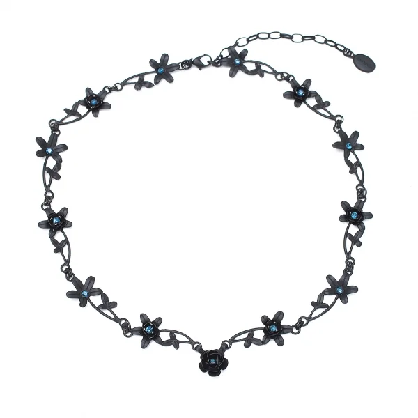 ジャンポールゴルチエJean Paul GAULTIER ビジュー装飾フラワーチョーカー 黒 K-114110_002