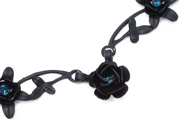 ジャンポールゴルチエJean Paul GAULTIER ビジュー装飾フラワーチョーカー 黒 K-114110_004