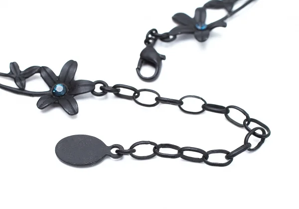 ジャンポールゴルチエJean Paul GAULTIER ビジュー装飾フラワーチョーカー 黒 K-114110_005