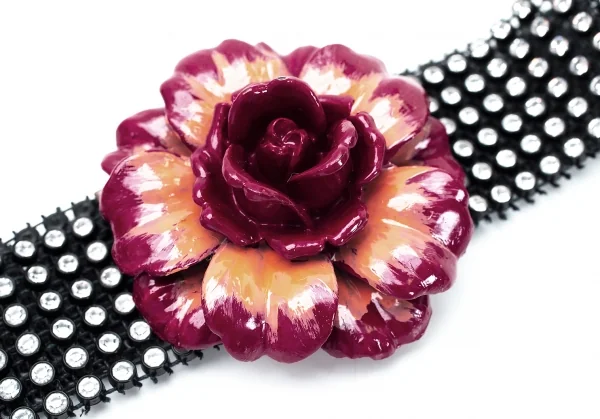 ケイタマルヤマKEITA MARUYAMA フラワー装飾ビジューチョーカー 赤黒他 K-114112_003